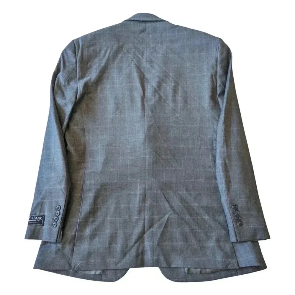 JOS A BANK NWT $299 Suit Jacket Size 42 R Executive Tailored Fit Grey Plaid